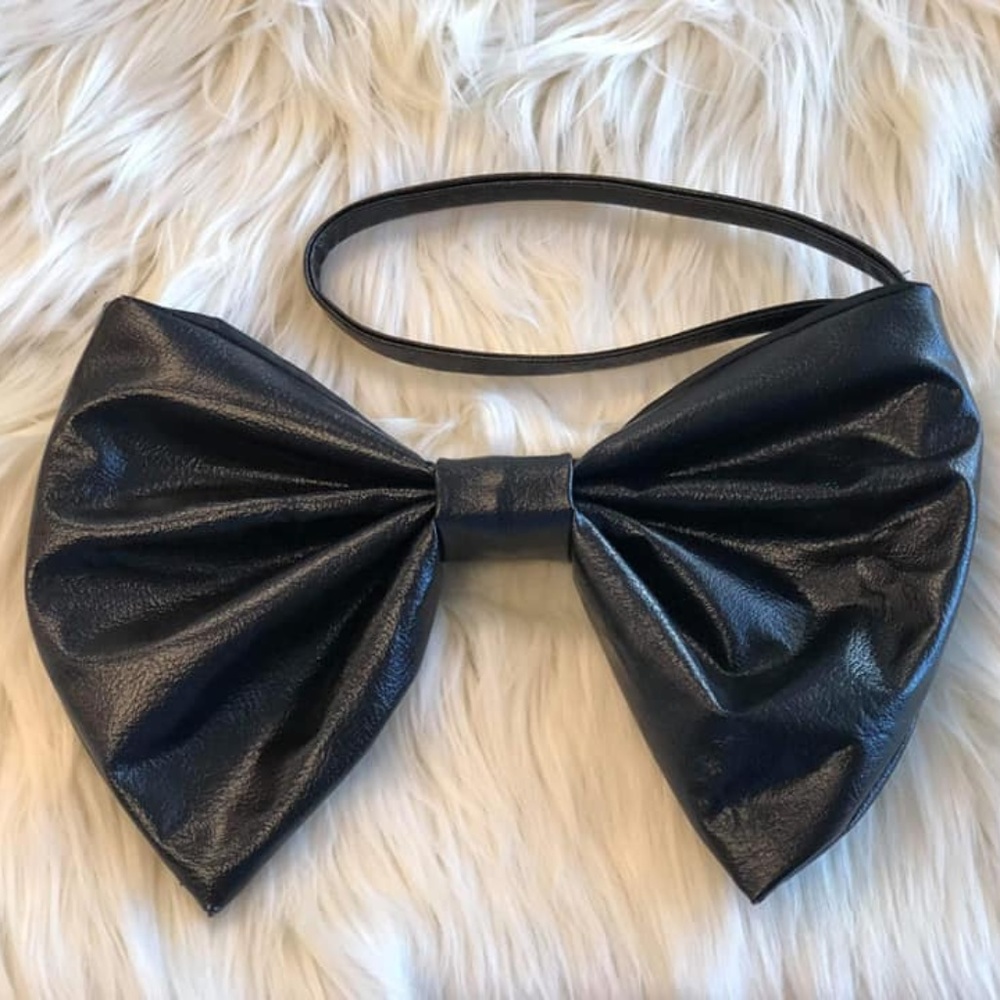 Handmade Vegan Leather Bow Tie Clutch